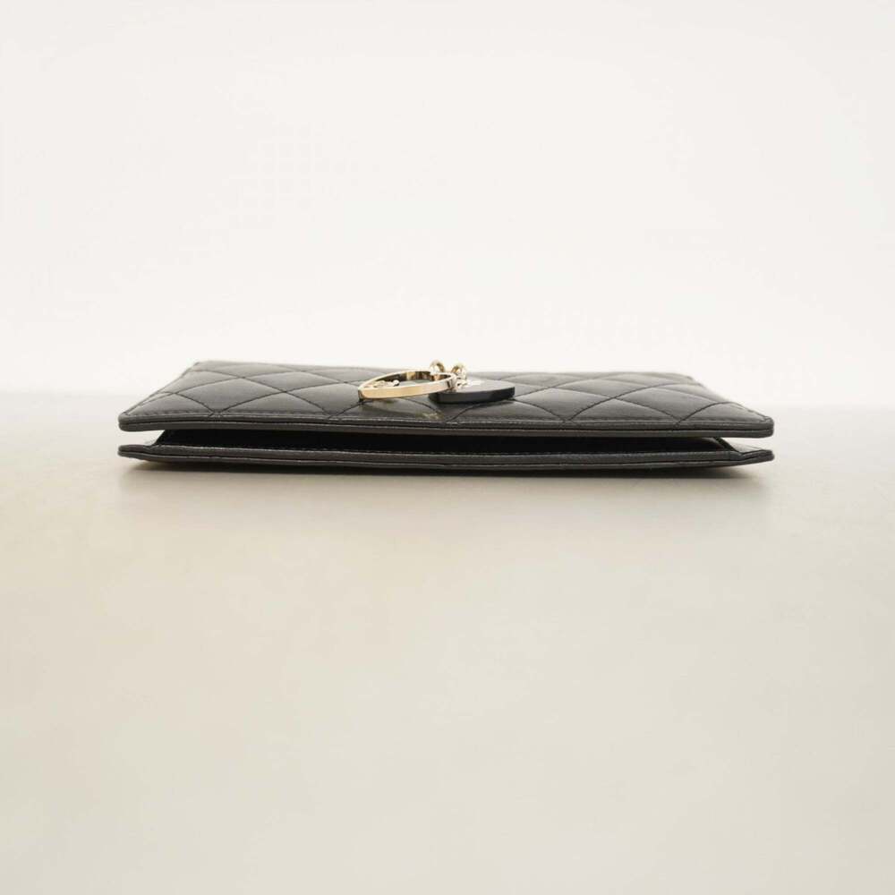 CHANEL Authentic Black Lambskin Leather Wallet - Picture 2 of 14